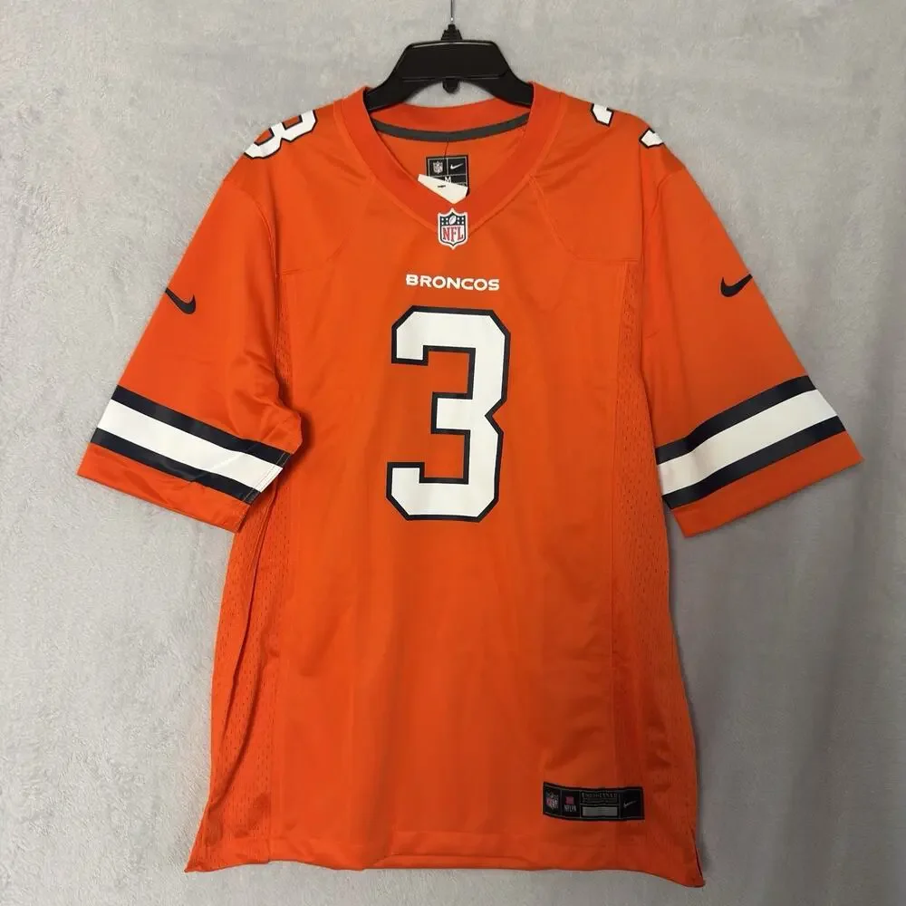 Nike NFL Denver Broncos Orange Football‎ Jersey Men’s M Russell Wilson #3 NWT